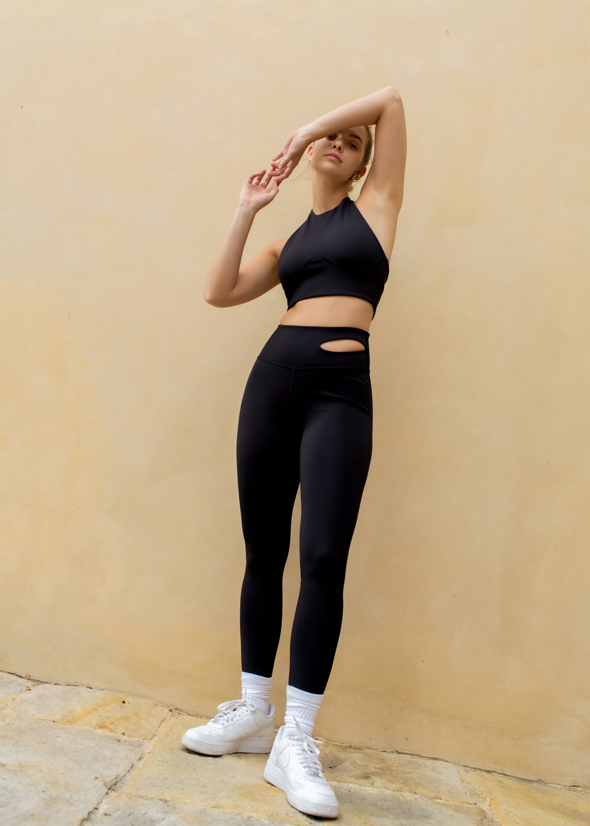 Haii Top Mawii Leggings Black Dark Womens Clothing Workout Clothes Loungewear Athleisure Sportswear Bras Crop Top Sports Bra Womens Top Compression High Waisted Fast Dry Cuts Design Asaiia Everywear Workout Sexy Support Cool Adjustable Open Back Halter Top Details